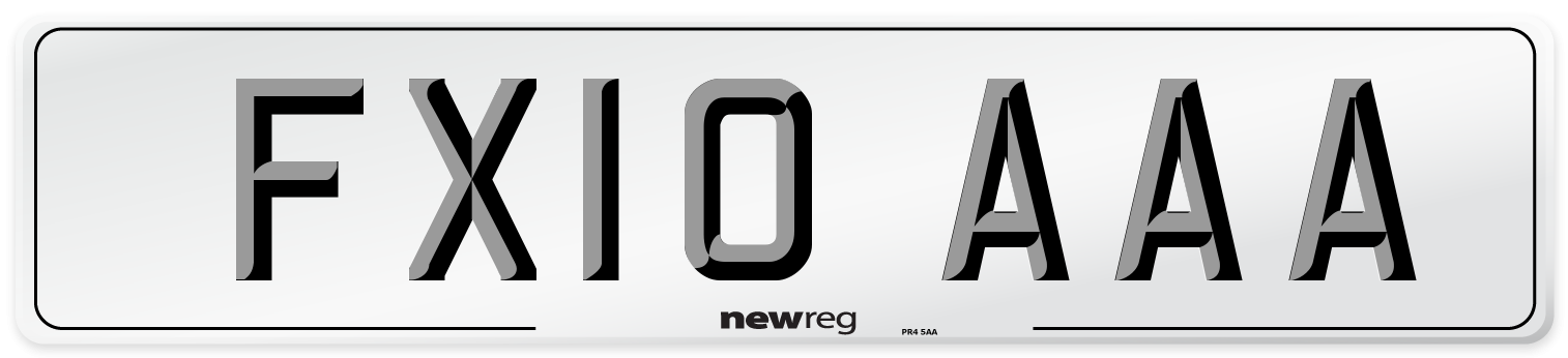 FX10 AAA Number Plate from New Reg